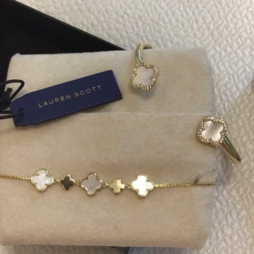 Gold Geometric Floral Bracelets